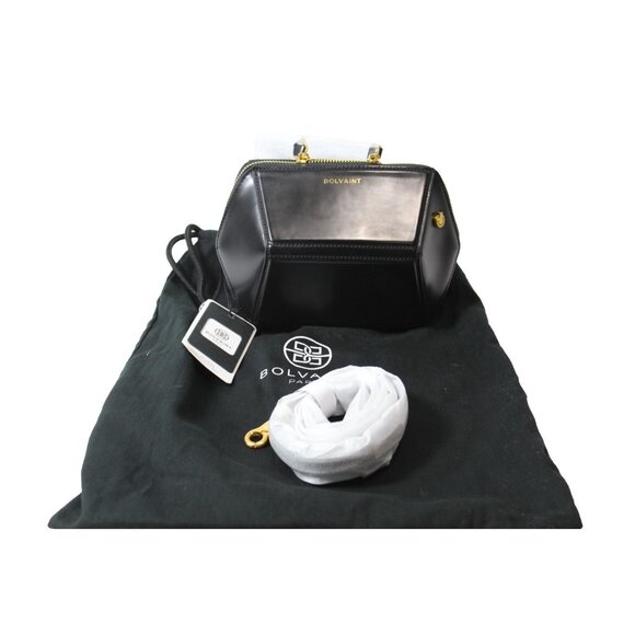 Bolvaint Paris Aurore Black Leather Bag Auer Collection Hexagon Fun NWT - Picture 13 of 13